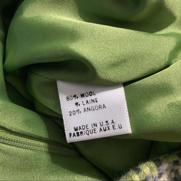 Theory Green Gray Tweed Wool Angora Pencil Skirt - Picture 6 of 6